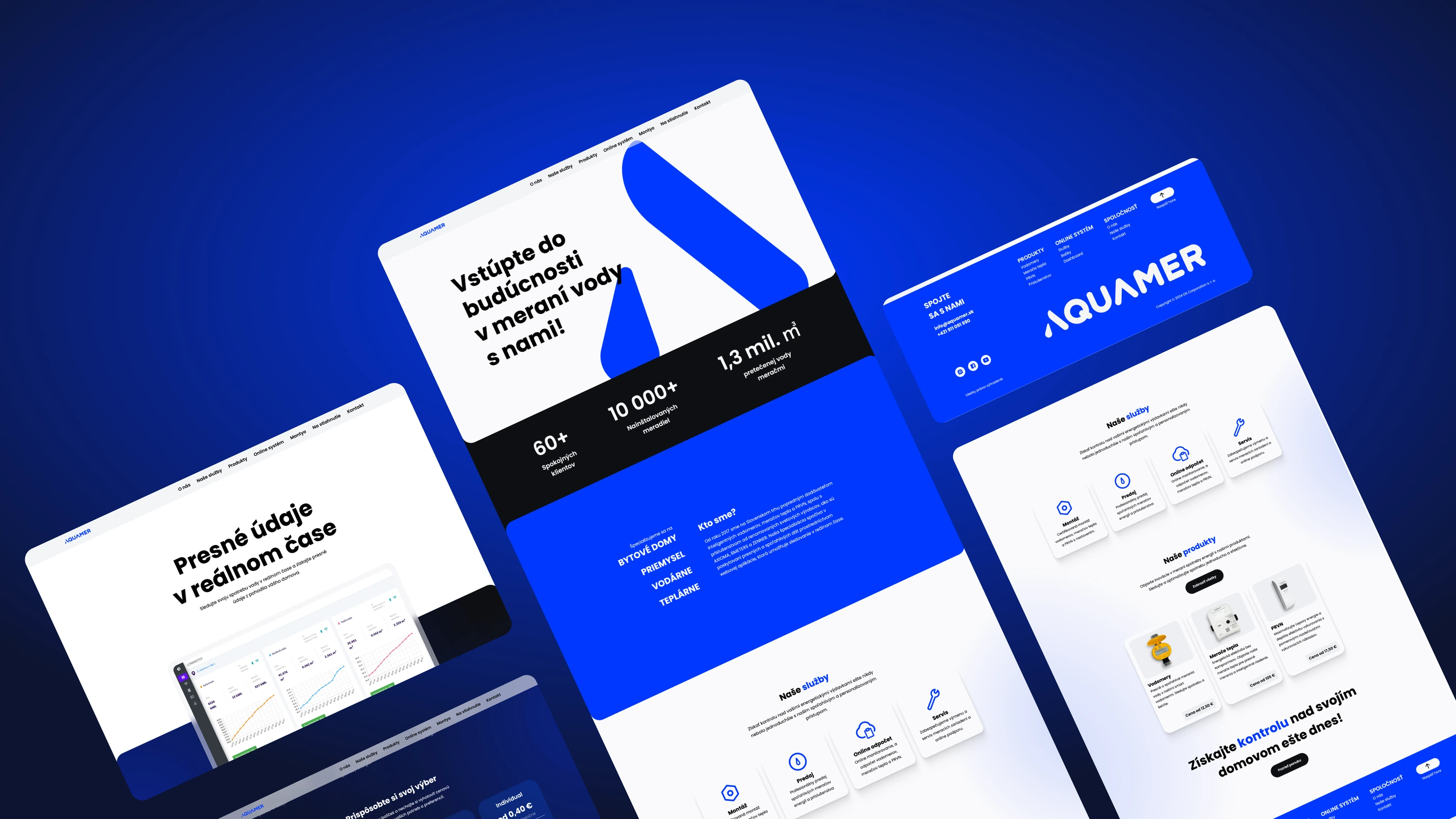 Aquamer, dizajn webovej stránky a aplikácie