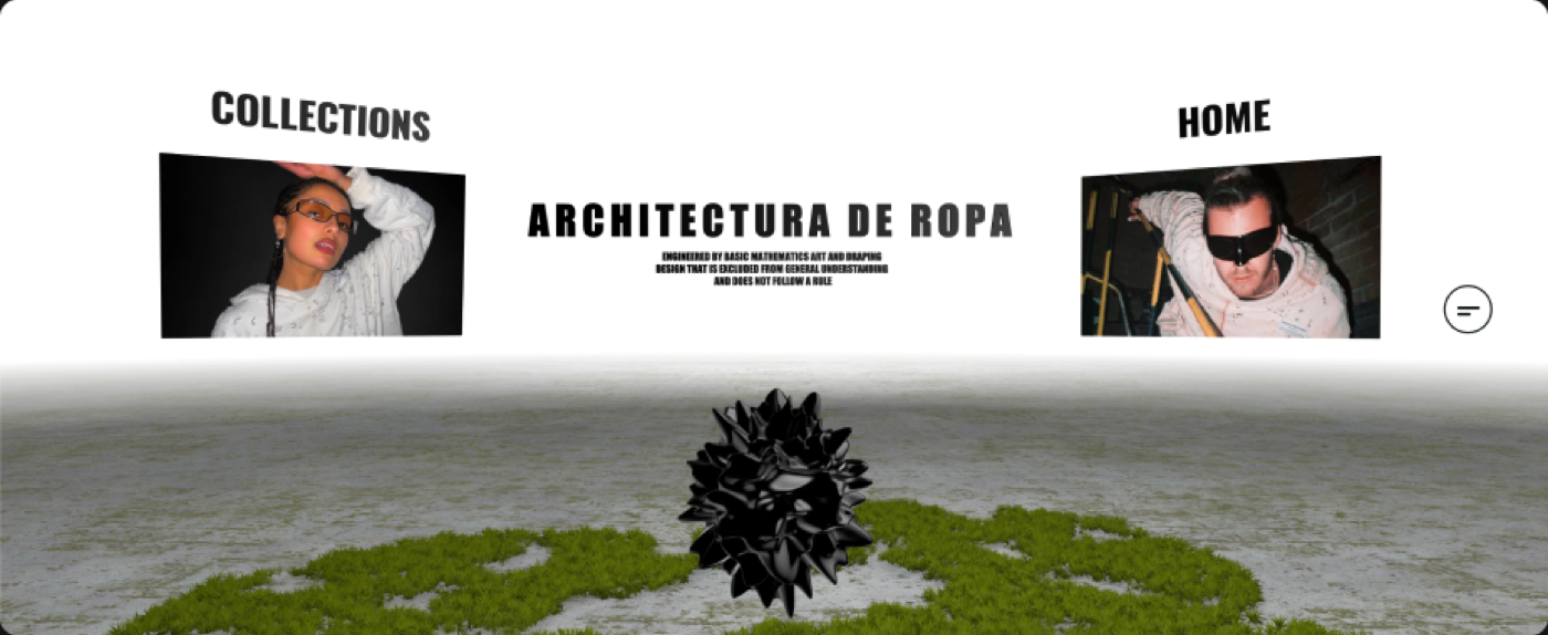 Architectura de Ropa, domovská stránka webu s interaktívnou 3D scénou