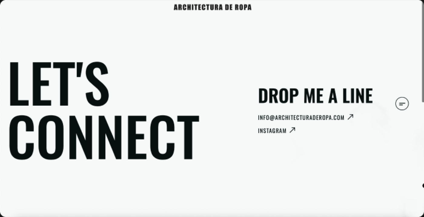 Architectura de Ropa, sekcia Let's connect na webovej stránke