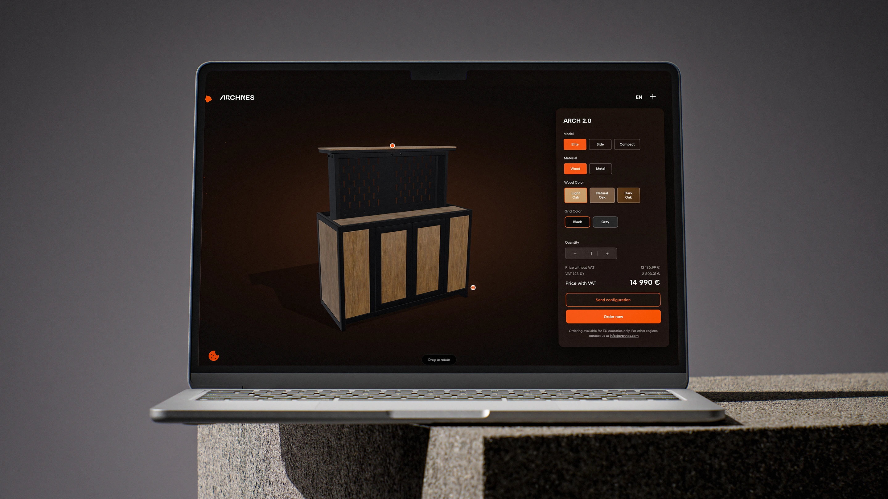 Archnes, 3D konfigurátor produktu na webe