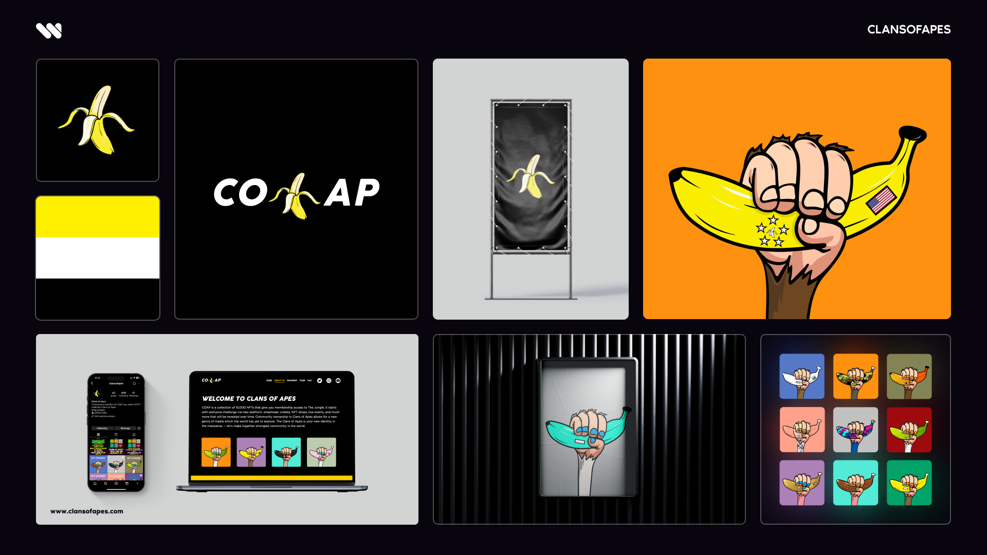 Case study ClansOfApes, branding, NFT kolekcia a web