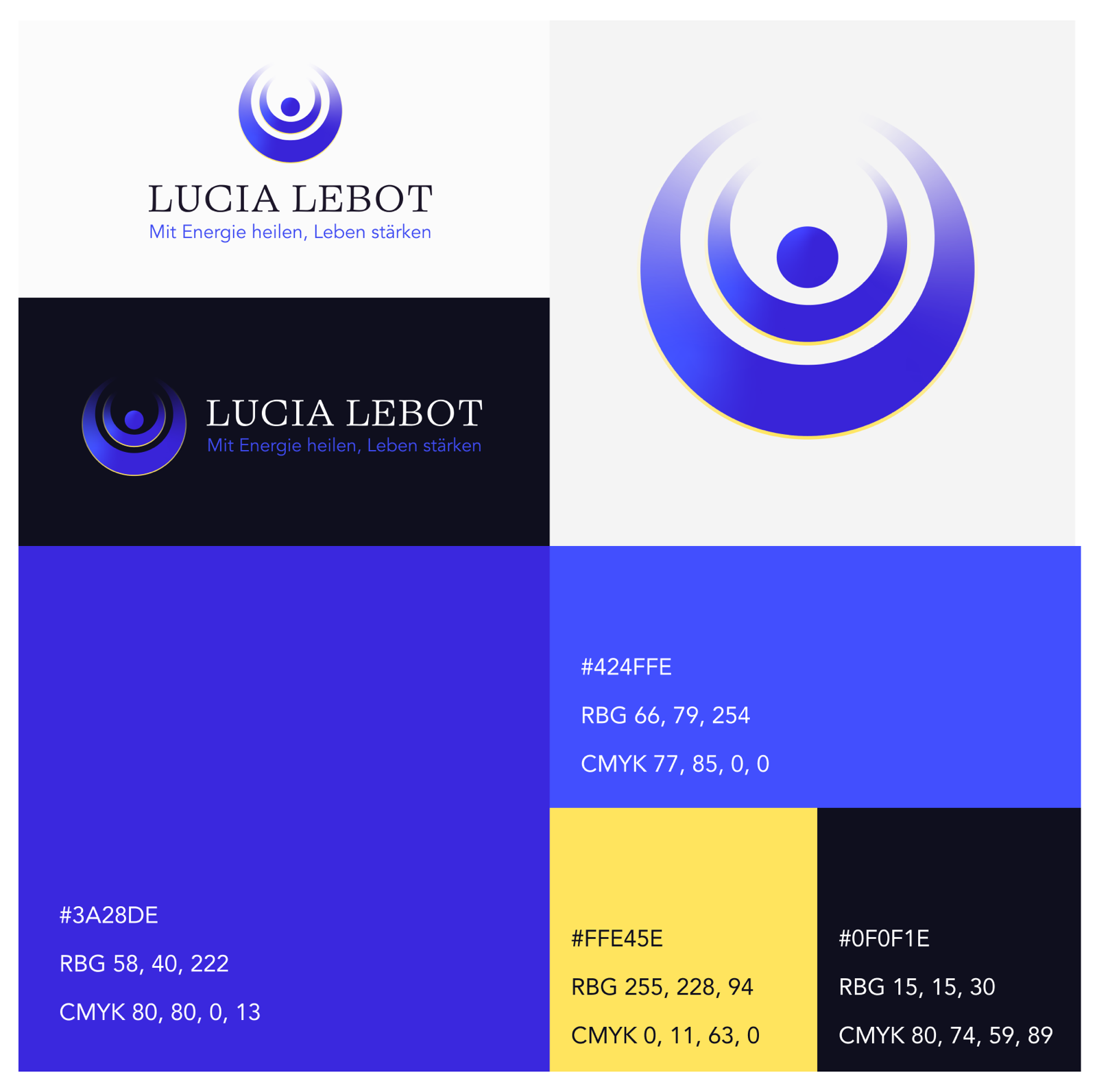 Brand board projektu Lucia Lebot s logom a farebnou paletou