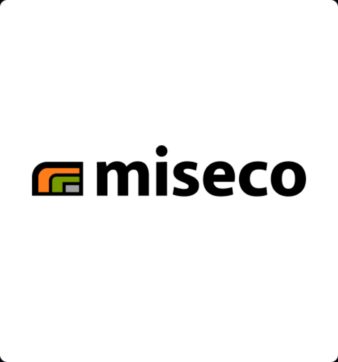 Biela logo karta Miseco s novým logom