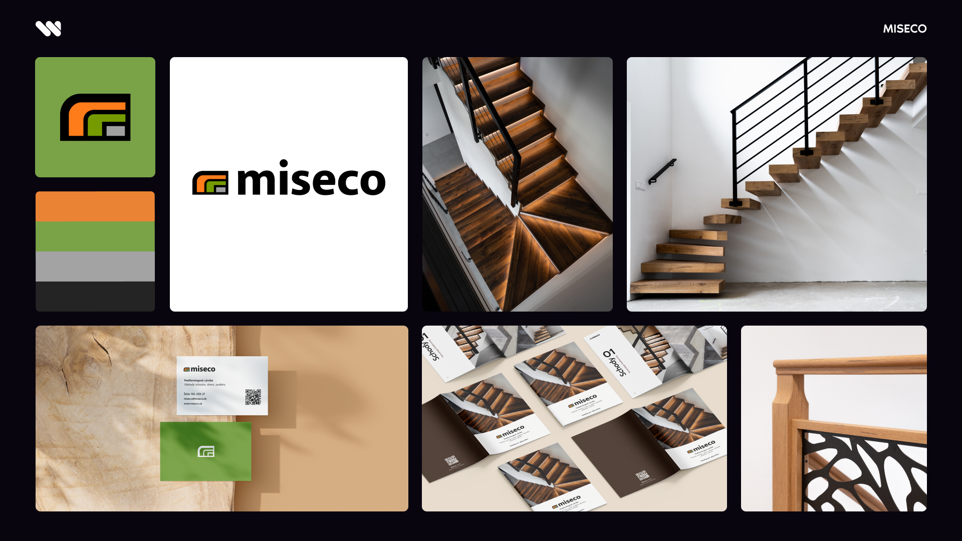 Miseco, prehľad case study: re-branding a fotografia drevených schodísk