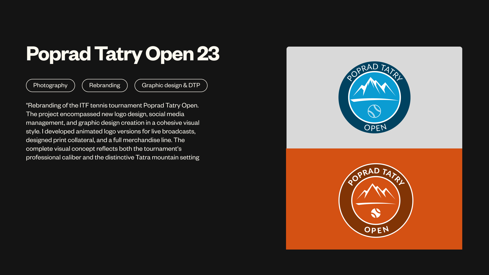 Case study Poprad Tatry Open 23, vizuálna identita turnaja